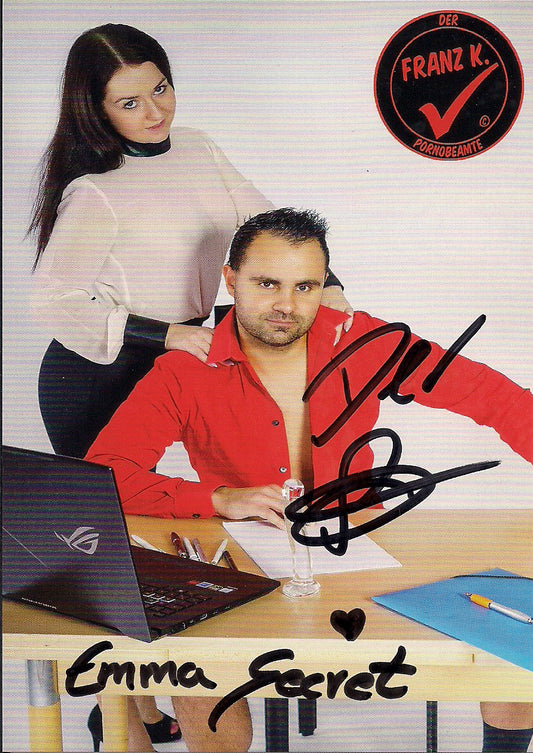 Emma Secret Autogrammkarte mit Der P*rn*beamte